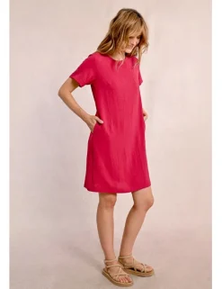Vestido de manga corta corte recto