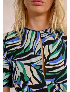 Vestido de manga corta con estampado y lazada