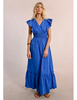Vestido de manga corta de mariposa con volantes