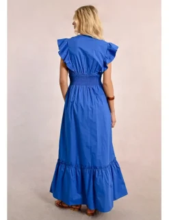 Vestido de manga corta de mariposa con volantes