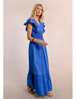 Vestido de manga corta de mariposa con volantes