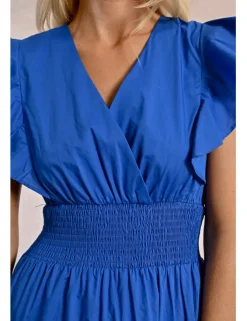 Vestido de manga corta de mariposa con volantes