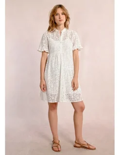 Vestido de manga corta detalle flores