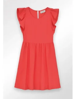 Vestido de manga corta detalle volantes