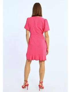 Vestido de manga corta drapeado