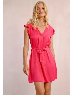 Vestido de manga corta mariposa con lazada