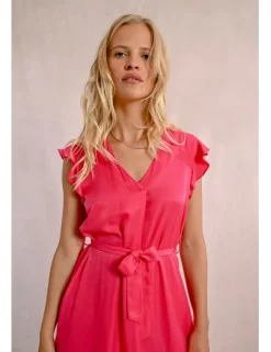 Vestido de manga corta mariposa con lazada