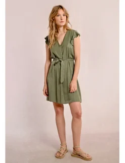 Vestido de manga corta mariposa con lazada