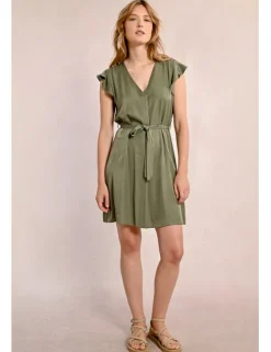 Vestido de manga corta mariposa con lazada