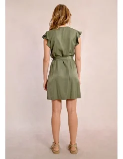 Vestido de manga corta mariposa con lazada