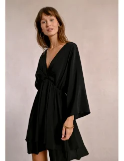 Vestido de manga larga con estampado y volantes