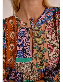 Vestido de media manga con estampado