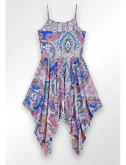 Vestido de tirantes asimétrico con estampado