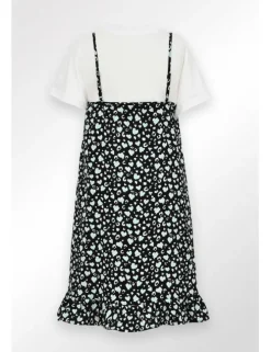 Vestido de tirantes estampado corazones