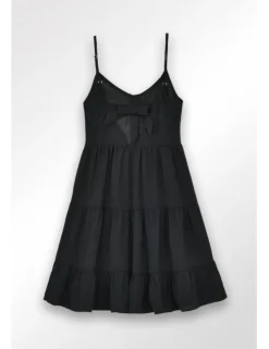 Vestido de tirantes volantes y lazada