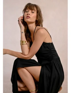 Vestido largo asimétrico doble tirante