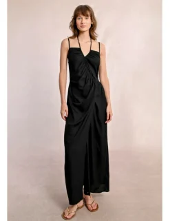 Vestido largo asimétrico doble tirante