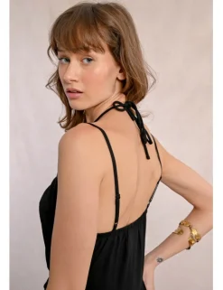 Vestido largo asimétrico doble tirante