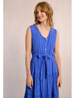 Vestido largo con volantes y estampado