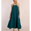 Vestido largo de tirantes y lazada