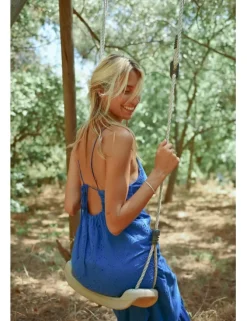 Vestido largo de tirantes con motivo paisley