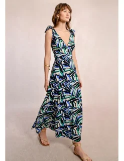 Vestido largo de tirantes con estampado