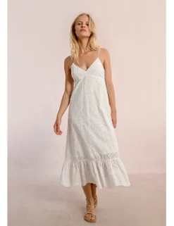 Vestido largo de tirantes con motivo paisley