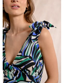 Vestido largo de tirantes con estampado