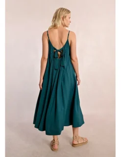 Vestido largo de tirantes y lazada