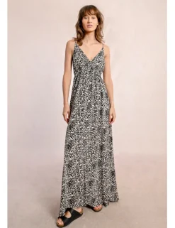 Vestido largo de tirantes con estampado