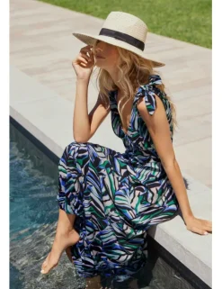 Vestido largo de tirantes con estampado