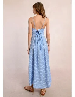 Vestido largo de tirantes con estampado