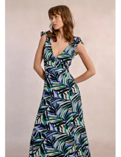 Vestido largo de tirantes con estampado