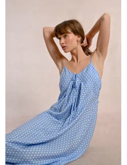 Vestido largo de tirantes con estampado