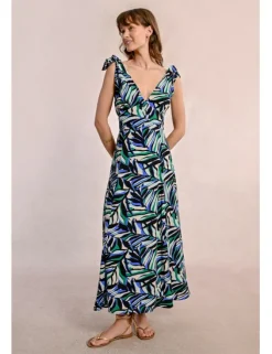 Vestido largo de tirantes con estampado