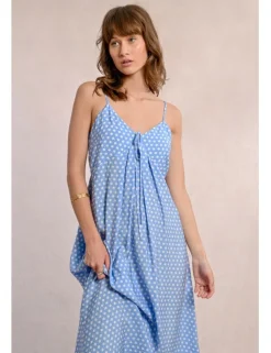 Vestido largo de tirantes con estampado