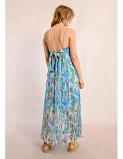 Vestido largo de tirantes finos con estampado