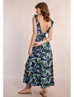 Vestido largo de tirantes con estampado