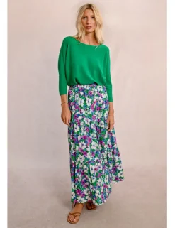 Vestido largo sin manga con volantes