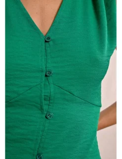 Vestido midi con manga corta ajustable