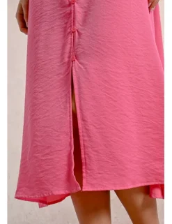 Vestido midi con manga corta ajustable