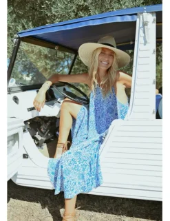 Vestido midi de tirantes con estampado