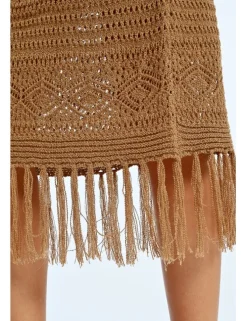 Vestido midi de tirantes crochet