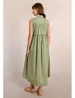 Vestido sin manga asimétrico plisado