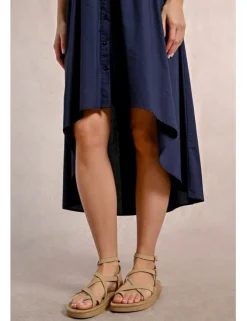 Vestido sin manga asimétrico plisado