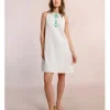 Vestido sin manga con detalles bordados