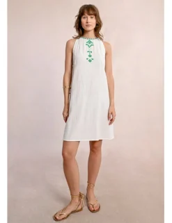 Vestido sin manga con detalles bordados