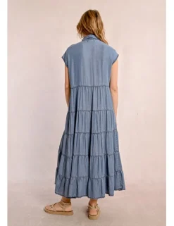 Vestido vaquero, largo con volantes