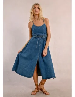 Vestido vaquero midi de tirantes