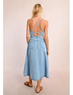 Vestido vaquero midi de tirantes